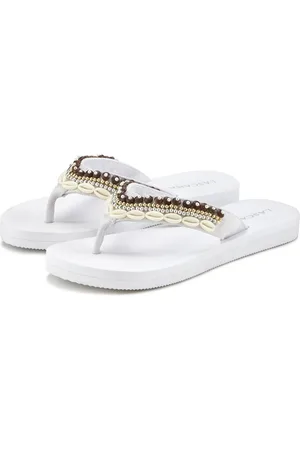 Lascana Badslippers Sandaal, pantoletten, badschoen met schelpimitaten VEGAN