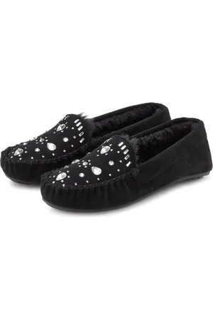 vivance collection Pantoffels Pantolette, pantoffel, ballerina met siersteentjes VEGAN