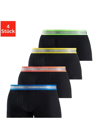 AUTHENTIC LE JOGGER Boxershort voor heren , aangenaam zachte neon-boord (4 stuks, Set van 4)