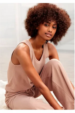 Lascana Gebreide top met brede banden, loungewear