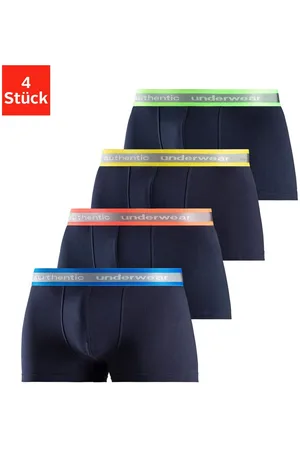 AUTHENTIC LE JOGGER Boxershort voor heren , aangenaam zachte neon-boord (4 stuks, Set van 4)