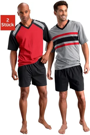 le jogger ® Pyjama Pyjama met contrasterende inzetten (4-delig, Set van 2)