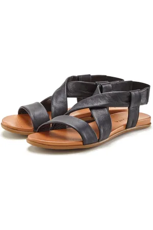 Lascana Sandalen Zomerschoen van leer met verfijnde bandjes, sandaal, zomerschoen