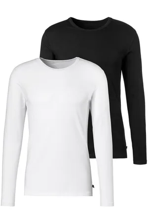 H.I.S Shirt met lange mouwen Dubbelpack onderhemd van katoenmix (2-delig, Set van 2)