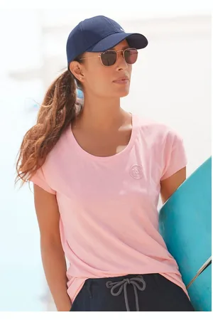 ELBSAND T-shirt Ranva met logoprint, shirt met korte mouwen van katoenmix, sportief
