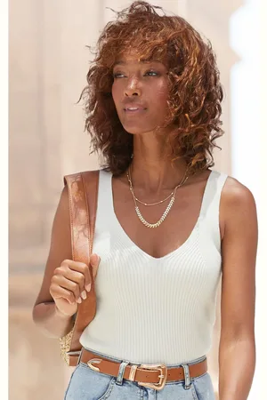 Lascana Gebreide top met mooi breipatroon, figuuraccentuerend dames-top