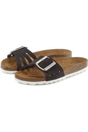 ELBSAND Slippers Mule, Sandalen, open schoen van hoogwaardig leer met zacht comfortkurk voetbed