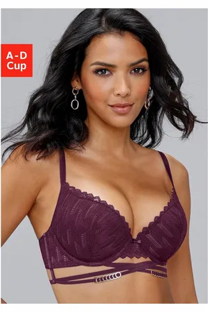 Lascana Push-up-bh met verleidelijke bandjes en metalen accessoires, lingerie