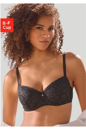 vivance collection Bh met steuncups van kant met een kussende mond look in een modieuze balconnete look, lingerie