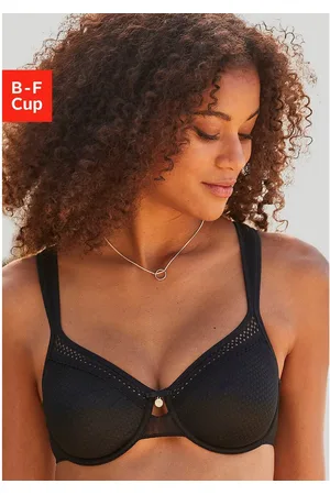 Lascana T-shirt-bh met fijne kanten randjes en gewatteerde schouderbandjes, basic lingerie