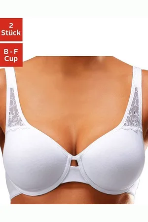 Petite Fleur T-shirt-bh van zacht katoen met kanten inzetten (Set van 2)