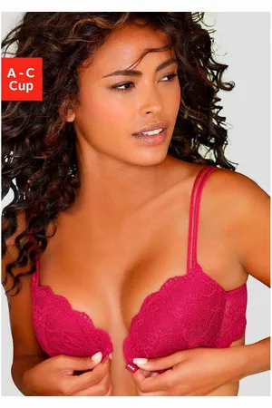 Lascana Push-up-bh met praktische voorknopsluiting en delicate spaghettibandjes, lingerie