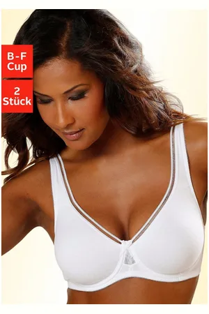 Petite Fleur Minimizer-bh van katoen met naadloze cups, basic lingerie (Set van 2)