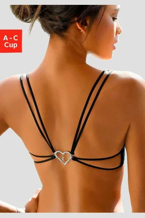 Lascana Push-up-bh met bijzondere strasachterkant voor diepe ruglijn, sexy ondergoed