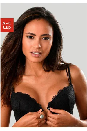 Lascana Push-up-bh met praktische voorknopsluiting en delicate spaghettibandjes, lingerie
