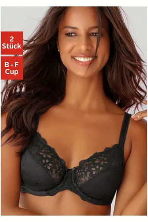Petite Fleur Beugel-bh met elastische kant, dessous (Set van 2)