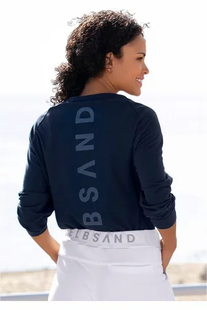ELBSAND Longsleeve TINNA met logoprint op de rug, shirt met lange mouwen van een katoenmix, sportief-casual