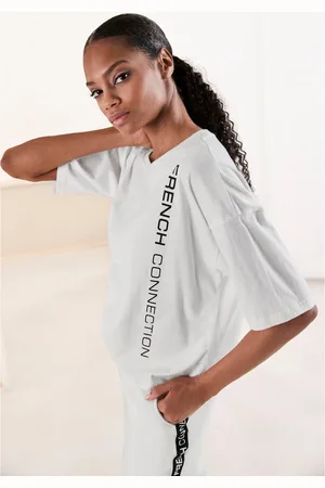 French Connection T-shirt met wijde mouwen en logo-print