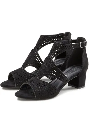 Lascana Sandalen Sandalette, zomerschoen met cut-outs en comfortabele blokhak VEGAN