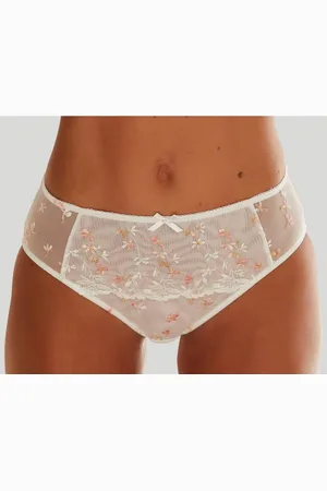 Nuance Slip met fijne borduursel-kant in bloemige look