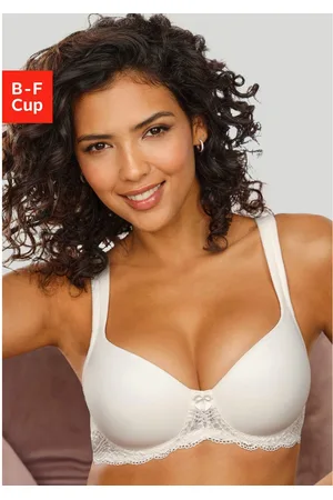 Lascana Bh met steuncups met beugels, naadloze voorgevormde cups, kanten details, lingerie