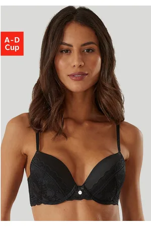 QS by s.Oliver Push-up-bh Adèle met grafisch kant en metalen accessoire, lingerie