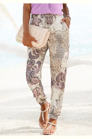 Lascana Jerseybroek met paisleyprint, jerseybroek, elastische tailleband, comfortabele stofbroek