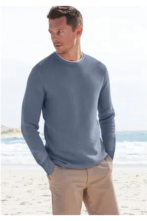 AUTHENTIC LE JOGGER Gebreide trui met double-layer look, pullover van 100% katoen