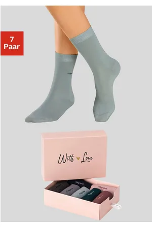 Lascana Basic sokken met hoogwaardig logoborduursel (box, 7 paar)