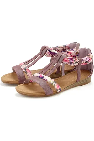 Lascana Sandalen Zomerschoen Sandalette, zomerschoen met versiering en kleine sleehak VEGAN