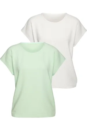 vivance collection Shirt met korte mouwen Uit kreukvrije structuurkwaliteit in 2-pack (set)