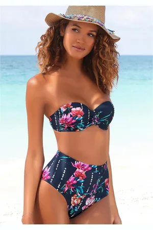 sunseeker Highwaist-bikinibroekje Modern met een bloemmotief