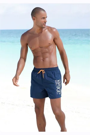 QS by s.Oliver Zwemshort met logoprint en contrastkleurige details