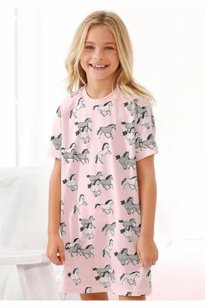Petite Fleur Nachthemd met all-over paarden-print