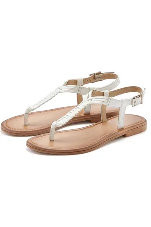 vivance collection Teenslippers Sandalette, zomerschoen, sandaal van leer met vlecht-look