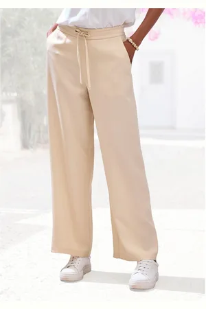 Lascana Pantalon met bindband, palazzobroek van lyocell met zakken