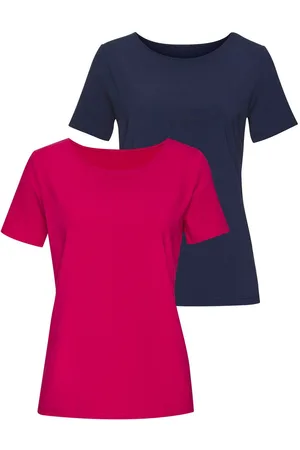 Lascana T-shirt Met ronde hals van elastische katoen-modal kwaliteit (Set van 2)