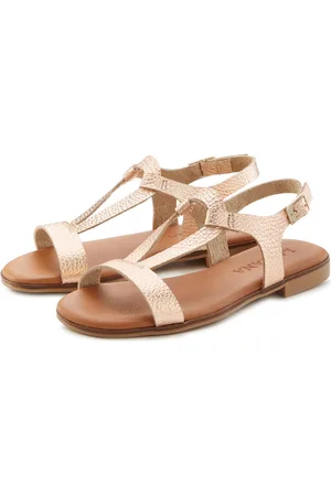 Lascana Sandalen Zomerschoen Sandalette, zomerschoen van hoogwaardig leer in metallic-look