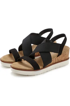 Lascana Sandaaltjes Zomerschoen Sandaal, zomerschoen met sleehak en elastische bandjes VEGAN