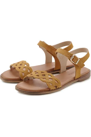 Lascana Sandalen Zomerschoen Sandalette, zomerschoen van leer met uitsparingen en zachte binnenzool