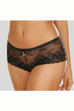 Lascana Hipster van subtiel transparante jacquardkant met edele parelaccessoire