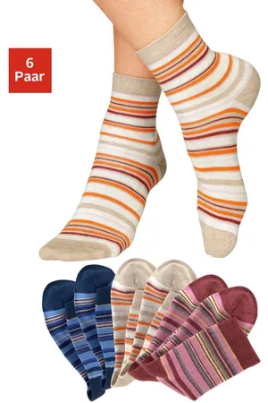 H.I.S Sokken met horizontale strepen (set, 6 paar)