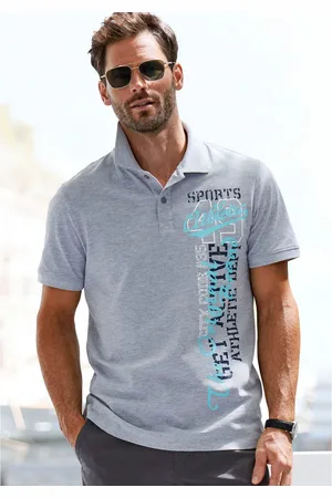 john devin Poloshirt met grote print aan de voorkant van katoen-piqué