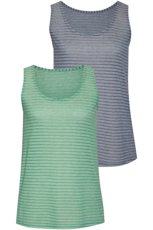 vivance collection Top In streepoptiek van luchtige jacquard brei (Set van 2)