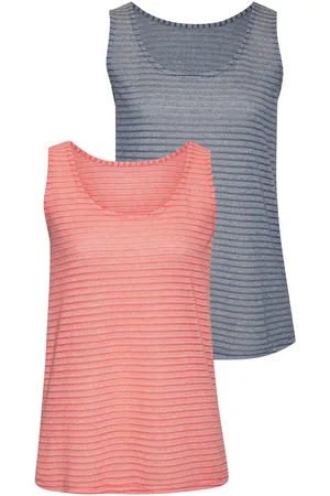 vivance collection Top In streepoptiek van luchtige jacquard brei (Set van 2)