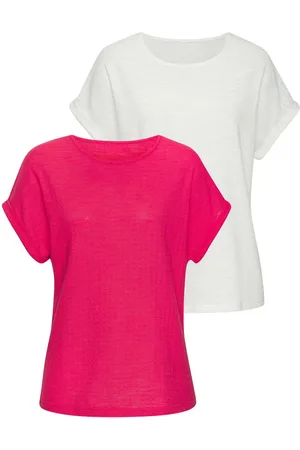 vivance collection T-shirt Van strijkvrije structuur brei van kreukvrije structuurbrei en met gerecycled polyestervezels (Set van 2)