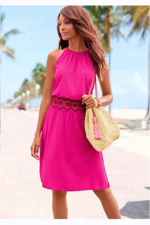 vivance collection Zomerjurk met haakwerk inzet in de taille, elegante zomerjurk van jersey
