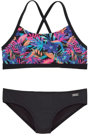 Bench Bustierbikini Pitch Kids met trendy jungle-print