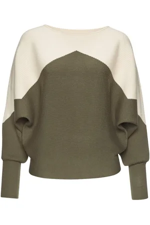 Lascana Gebreide trui met colorblock-look en lichte vleermuismouwen