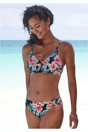 Lascana Triangel-bikinitop Salsa met ring en geweldige bloemenprint